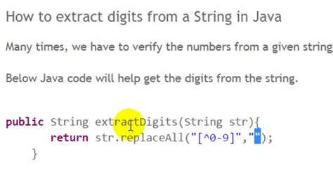 digit extraction in java|How to extract digits from a string in Java .